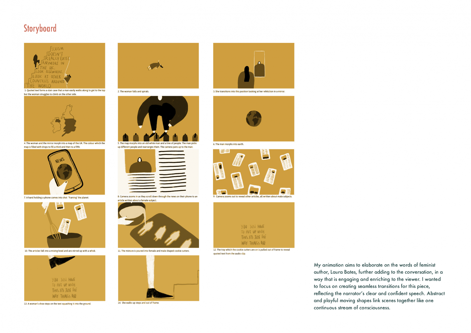 The Shape of Sexism Story Board Development by Leanne Dooley